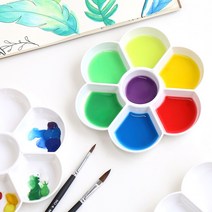 바이오로드 동양화 팔레트 꽃 접시, 화이트, 7칸