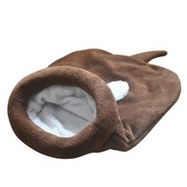 고양이 침낭 따뜻한 산호 양털 개 고양이 침대 애완 동물 개집 사랑스러운 부드러운 고양이 매트 쿠션 따뜻한 여행 고양이 침대 고양이 집 고양이 침대, 커피, M