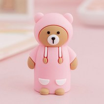 일호장신구 세 쌍둥이 후드 곰 연필깎이 작은 미니 연필깍기, 세쌍둥이후드곰연필깎이(핑크)