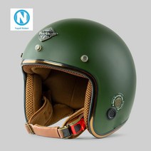나폴리 Napoli helmet 오픈페이스 SH 루비 무광 카키 그린 안전 인증 스쿠터 바이크 헬멧 소두핏 하이바 레트로 클래식 텐덤 반모 킥보드, 카키그린헬멧 GRS쉴드(불투명)