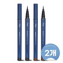 더페이스샵 (1+1) 잉크프루프 브러쉬펜 라이너 0.6g, 2개, 02 브라운프루프