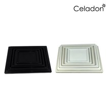 Celadon 정사각 화분받침 모음, 화이트