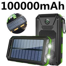 ARTECK®100000mAh 대용량 휴대용 태양광 이동전원 휴대폰 급속충방수성, 오렌지