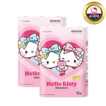 헬로키티 트윈 4겹 화장지 (25M 15롤x2팩) 총 30롤, 단품