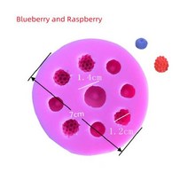 3D 시뮬레이션 과일 실리콘 몰드 블루 베리 라즈베리 퐁당 초콜릿 케이크 베이킹 도구 수제 양초 DIY 공예 비누, Random Color A100