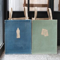 컬러 분리수거함 손잡이 황마 방수 종이 캔 플라스틱, 메탈