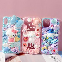 UNIQBLE 아이폰12 MINI 11 PRO MAX 파스텔 생크림 캐릭터 파츠 데코덴 휴대폰 케이스 DIY 꾸미기 만들기