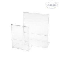 아크리얼 단면형 투명 아크릴 POP 꽂이 L자 거치대 A4 A5, 70도