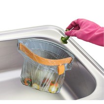 주방 싱크대 음식 음식물 쓰레기 처리 비닐홀더 쓰레기통 더뉴펠리칸, 그레이, 1개