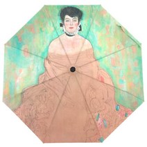 대형 파라솔 야외 테라스 비치 캠핑 구스타프 클림트 유화 우산 파라솔 비 태양 보호 여성 자동 세 접는, 01 CHINA, 01 Item 3