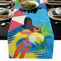 당구대 당구 다이 수영장 여름 축제 테이블 주자 웨딩 장식 주방 플레이스 매트 홈 커피 식탁 패드, 33 x 122cm