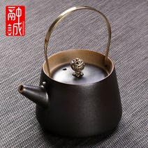 해외출고상품 티포트 도자기 다기세트 다도세트도자기 차 주전자 손잡이. 빈티지 포트 항아리 다기증. 차 주전자-63545, 02.토기[차주전자]T양주전자 흑선, 단일옵션