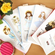 인형 일러스트 학용품 메이크업 화장품 여행 생리대 휴대 파우치