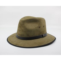 JAXON [잭슨] 누벅 소재 사파리 카우보이 고급 수입 가죽 모자 등산 캠핑 아웃도어 아빠 선물 (카키 색)