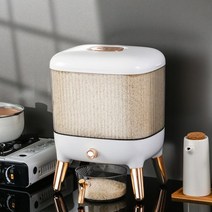 보관 디스펜서 통 쌀 잡곡 시리얼 곡물 회전 용기 자동 저장고 식품 저장 상자 양동이, 금