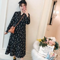 가바바 여성 빅사이즈 원피스 패셔너블한 언니들의 카라 쉬폰 데일리 롱원피스 G26560