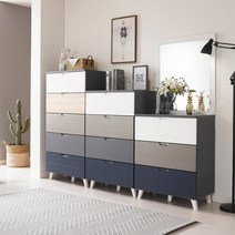 퍼니아트 루카 광폭 5단서랍장 600, 바디그레이_혼합색