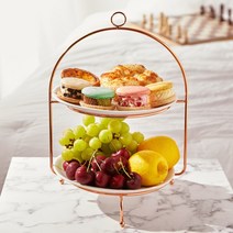 루이앤탑펠 마리 2단 골드철제트레이 케이크트레이 디저트트레이, 마리 2단 철제 트레이