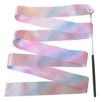 리듬체조리본 깜박이 반짝이 댄스 리본 체조 발레 Twirling 스틱 키즈 완구 스포츠 훈련 연습 액세서리 2m/4m, 01 Black 2M