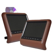 후석모니터 카니발 후석 모니터 리어 헤드레스트 뒷좌석 carflyer 9 inch car headrest monitor 엔터테인먼트 시스템 dvd video mp5 player, 브라운 dvd와 av