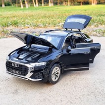 1:24 아우디 Q8 쿠페 SUV 모형차 미니카 자동차다이캐스트 장난감 RC카 차량용피규어, 검은 색