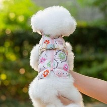 코포강아지고양이반려동물겨울패딩 하네스일체형조끼