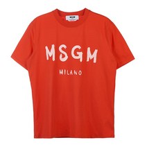 럭셔리에비뉴 럭셔리에비뉴 (MSGM) 3241MDM510 227298 17 브러쉬 로고 여성 티셔츠 (P001949173)