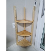 작은공방 원목 3단 코너 선반 코너선반 3단선반 원목선반 우드선반 나무선반, 코너3단선반