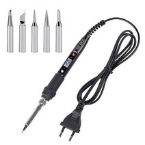 우드버닝 나무 인두기 디지털 디스플레이 조정 온도 솔더 스테이션 용접 목공예, 80w 220v, 주황색, 우리를