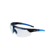 UVEX by Honeywell 아바타 보안경 레드 프레임 투명 렌즈 및 긁힘 방지 하드코트 포함(S2860), Blue Frame, Clear Lens HydroShield Anti-F