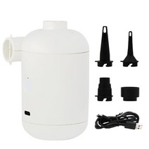 충전식 캠핑 에어펌프 전기 공기 펌프 USB 충전 팽창기 풍선 수영장 장난감 쿠션 휴대용 야외 액세서리, [01] 은