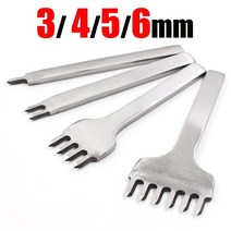 저스트업 가죽공예 공구 가죽 구멍 펀치용 간격 펀치 도구 DIY 공예 3 4 5 6mm 1 2 6 프롱, [05] 4mm-1 prong