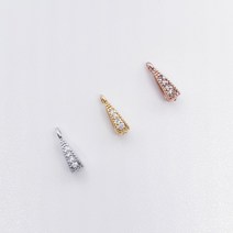 삼각고리 큐빅펜던트 고리 목걸이연결고리 캡 목걸이부자재 펜던트 연결고리 악세사리부자재, 로즈골드