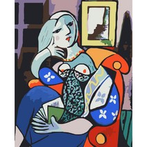 모모픽스페인팅 DIY 명화 그리기 피카소 책을 든 여인