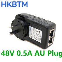 HKBTM POE 인젝터 CCTV IP 카메라 전원 공급 장치 이더넷 어댑터 전화 AP EU 미국 영국 AU 플매트 카펫 러, 04 48V 0.5A AU Plug