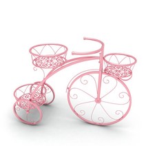 대성무역 빈티지 자전거 화분 받침대 랙 화분대 거실 카페 매장 인테리어 소품 골드 L027, 핑크