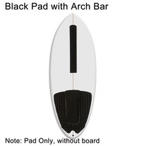 스킴보드 서핑 보드 데크 패드 skimboard 견인 테일 패드 아치 바 스트립 4 조각 스톰프 서핑 보드 패드 + 아치 바 그립, 블랙 아치바 패드