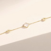 2022 년 새로운 행운의 네 잎 클로버 팔찌 여성 기하학적 복고풍 흰색 칼세도니 팔찌 스털링 실버 로즈 골드 숲 여자 친구 보석