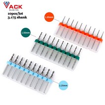 드릴비트 10 개몫 3175 생크 카바이드 PCB 드릴 비트 인쇄 회로 미니 CNC 조각 밀 1mm, 13 0.75mm