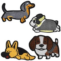 열접착식 자수와펜 강아지 시리즈 17종 비글 불독 깜찍하고 귀여운 디자인 패션 브로치 패치 마크 모자 옷 가방 마스크 리폼 장식, W2AS14