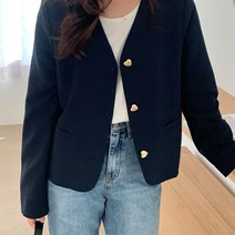 [랜덤플레이] 브이넥 하트 포켓 루즈핏 정장 자켓