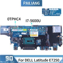 I7-5600U DELL Latitude 7250 노트북 메인보드 CN-0TPHC4 ZBZ00 LA-A971P SR23V DDR3 마더보드, 한개옵션0