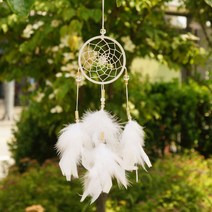 귀여미 행운 미니 드림캐쳐 열쇠고리 WONKING, S1. 화이트