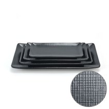 매트 블랙 직사각접시 체크(흑) 멜라민그릇 DS-7834, 직사각접시 체크(흑) DS-7839