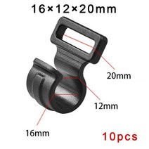 텐트 수리 10pcs 후크 캠핑 캐러밴 천막 폴 플라스틱 내부 c 모양의 폴 클립 캠핑 액세서리, 16 20 12mm