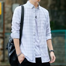 와이셔츠 남자 남방 슬림 체크 셔츠 남성 최우식 조폭 소라색 윙카라 Y 명품 반팔 스프라이트 송강 린넨 코발트블루