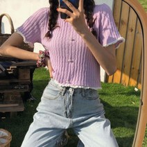면티 오버핏 박시 무지 흰티 빅사이즈 반팔티셔츠 반소매 티셔츠 심플한 디자인 귀여운 최신 여름 니트 러블리 걸스 트렌디 탑 레이스 패치 워크 크롭 티