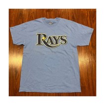 마제스틱 남성 탬파베이 레이스 베이비 블루 저지 셔츠 라지 L 야구 MLB