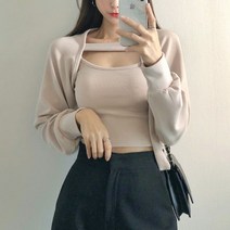 끈 가디건 볼레로 나시 세트 4col