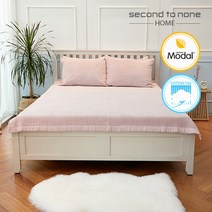 [세컨투넌] 모달코튼벨로아 천연목화솜100% 양면 침대 패드 S/Q, 핑크